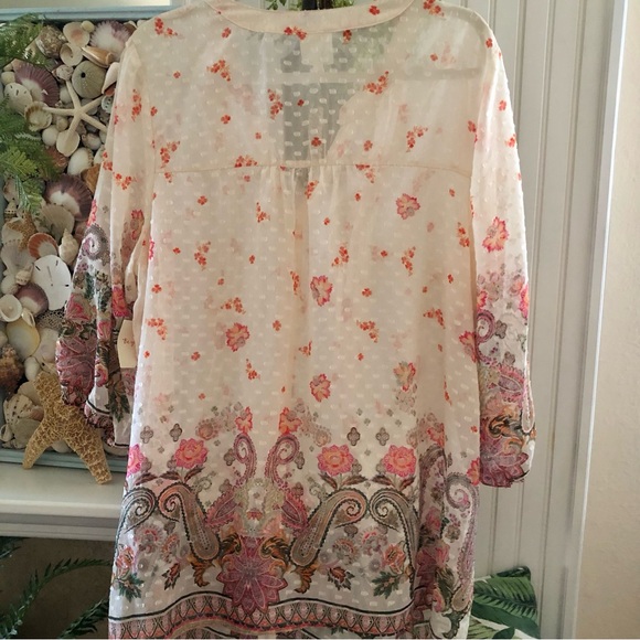 NWT! Fig & Flowers Anthropologie Boho Pheasant Top 2X - Picture 6 of 8